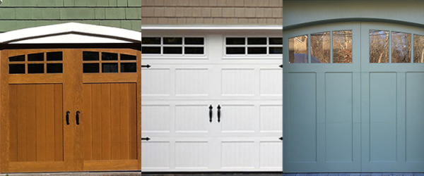 Three garage door options