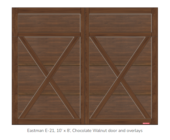 10x8 Eastman model door in chocolate walnut