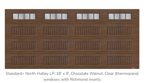 Standard North Hatley LP, 18x8, Chocolate Walnut, clear (thermopane) windows with Richmond inserts