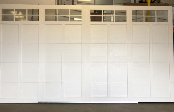 White door with 6-pane square windows top